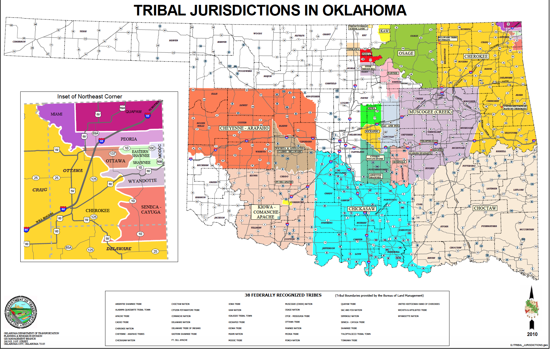 Tribal jurisdictions map